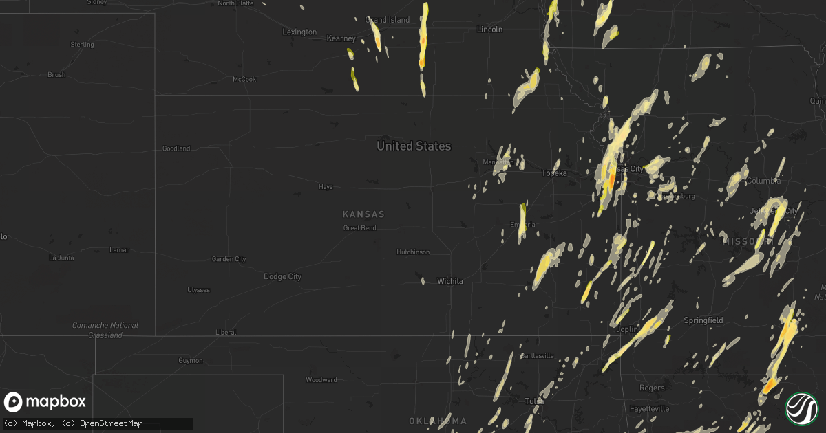 Hail map in Kansas on April 27, 2014