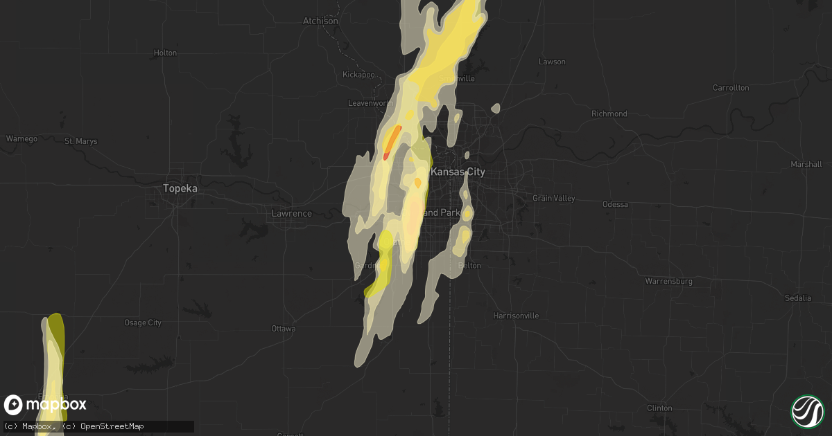 Hail map in Lenexa, KS on April 27, 2014