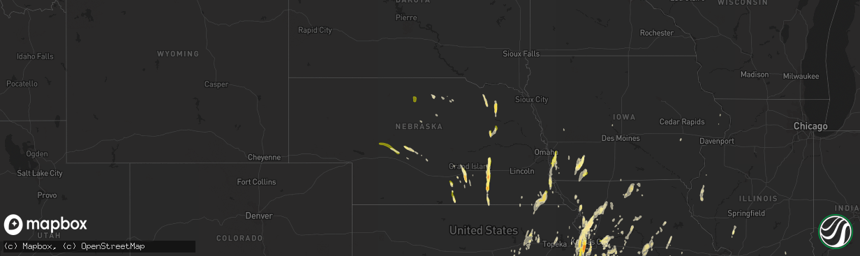 Hail map in Nebraska on April 27, 2014