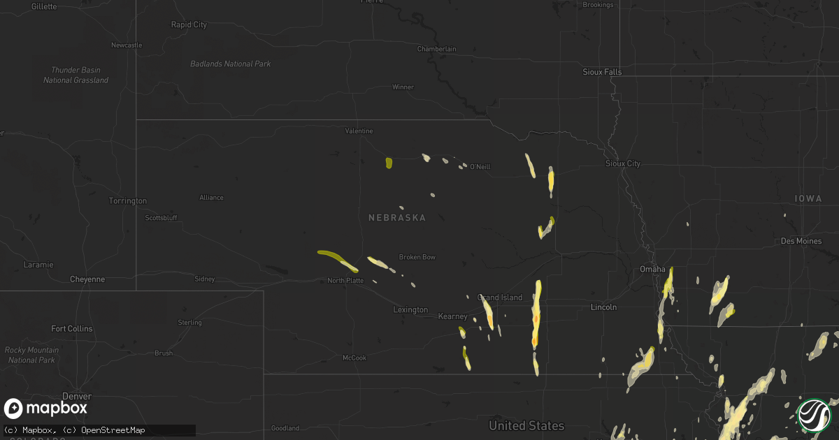 Hail map in Nebraska on April 27, 2014