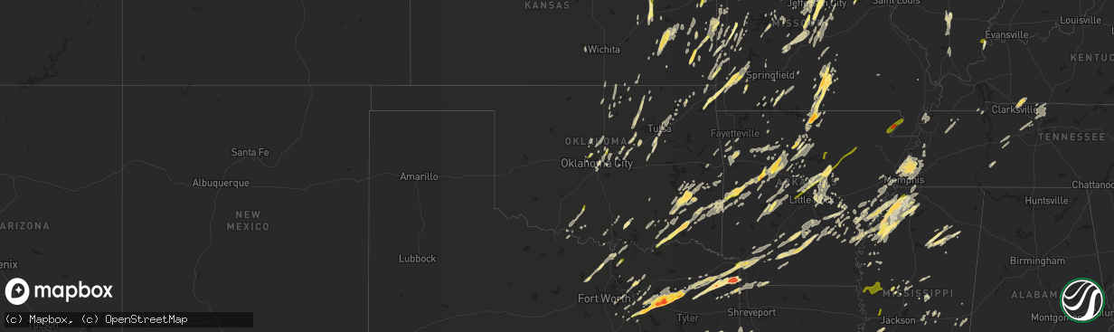 Hail map in Oklahoma on April 27, 2014