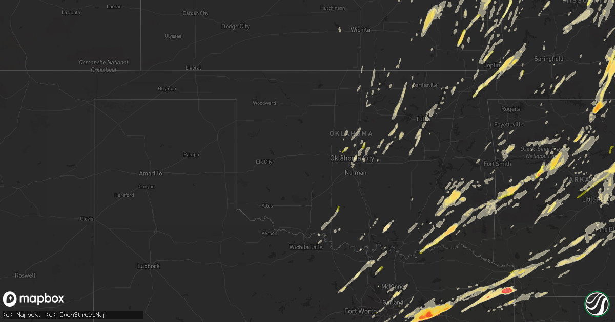 Hail map in Oklahoma on April 27, 2014