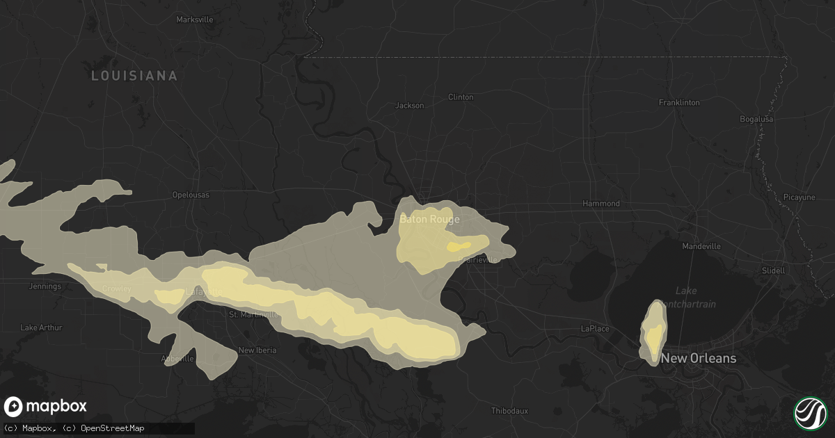 Hail map in Baton Rouge, LA on April 27, 2015