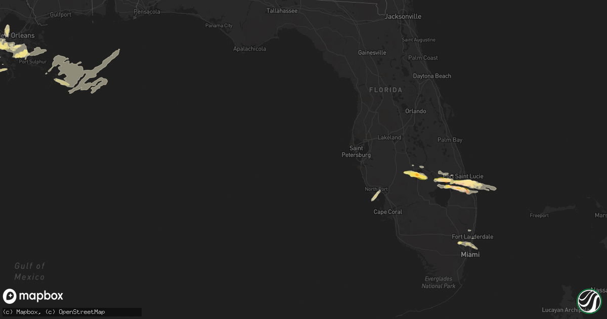 Hail map in Florida on April 27, 2015