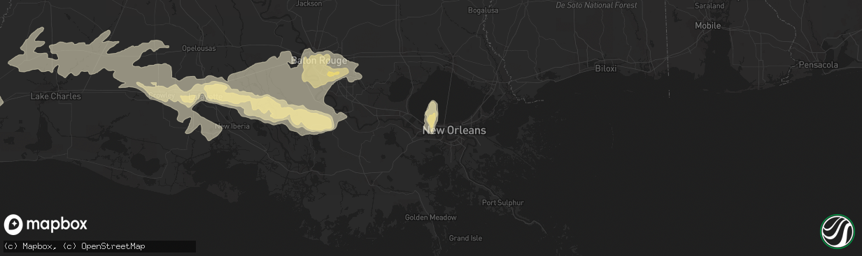 Hail map in Kenner, LA on April 27, 2015