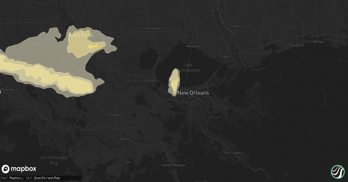 Hail map in Kenner, LA on April 27, 2015