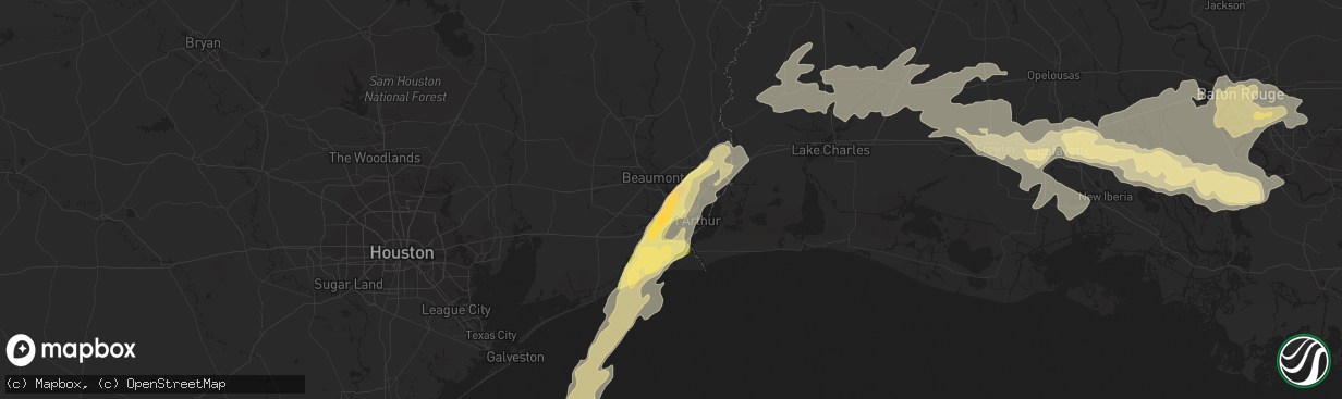 Hail map in Nederland, TX on April 27, 2015