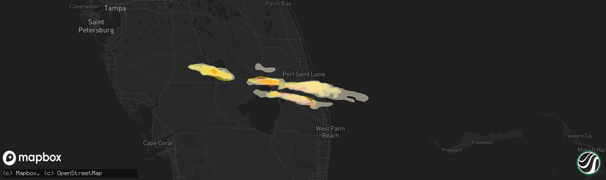 Hail map in Palm City, FL on April 27, 2015