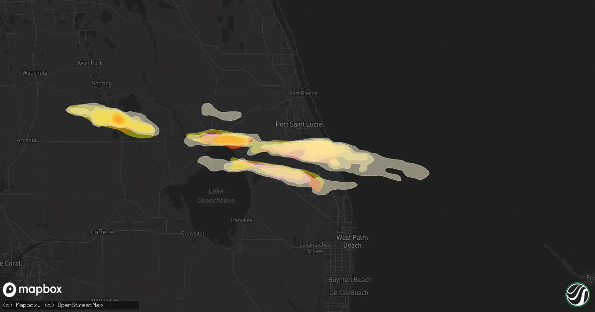 Hail map in Palm City, FL on April 27, 2015