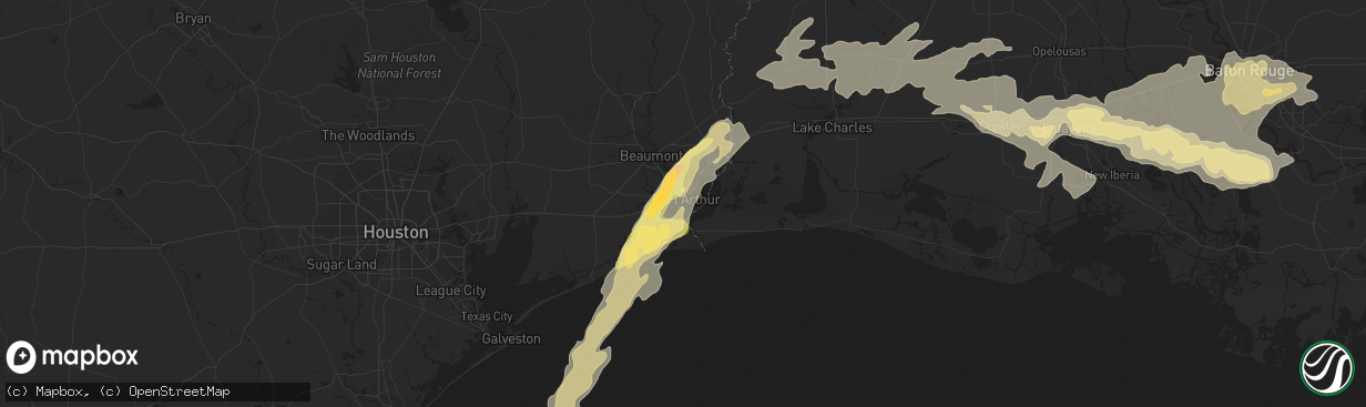 Hail map in Port Arthur, TX on April 27, 2015