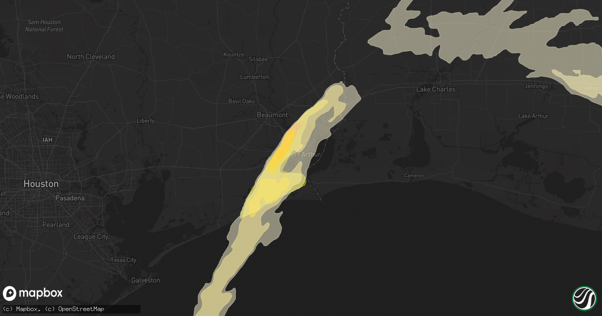 Hail map in Port Arthur, TX on April 27, 2015