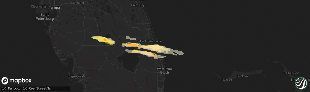 Hail map in Stuart, FL on April 27, 2015