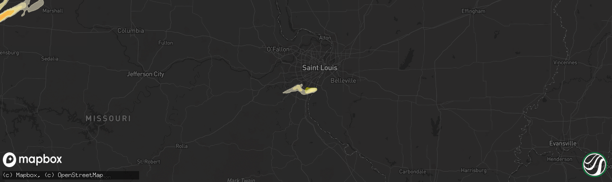 Hail map in Arnold, MO on April 27, 2016