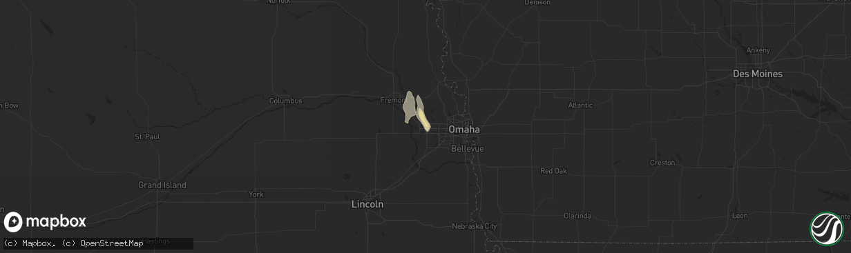 Hail map in Elkhorn, NE on April 27, 2016