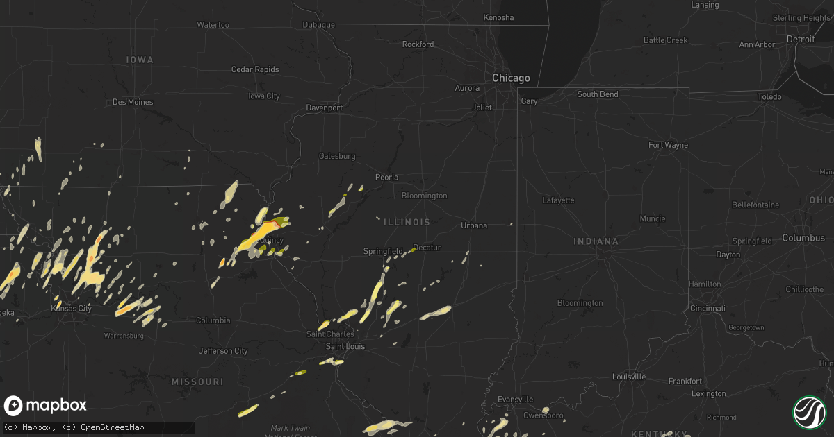 Hail map in Illinois on April 27, 2016