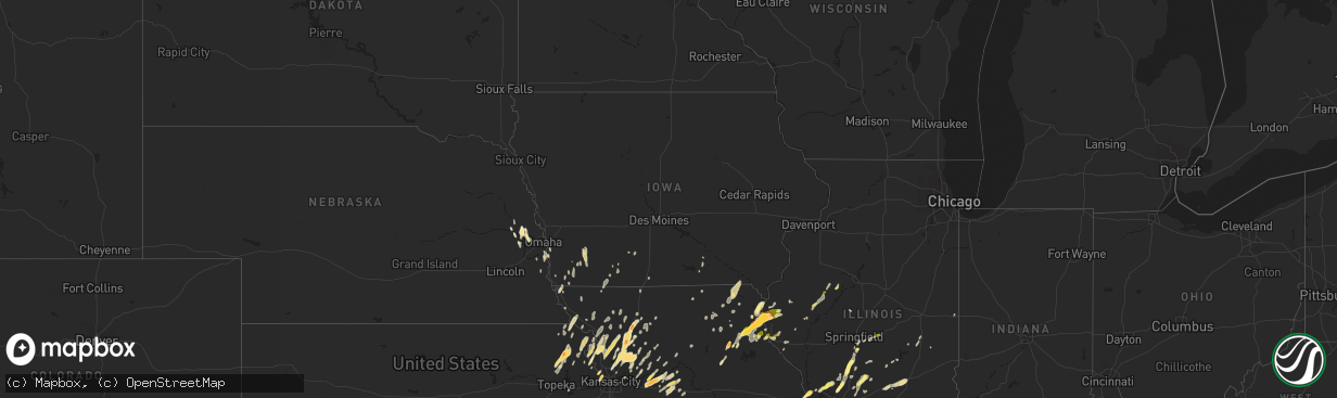 Hail map in Iowa on April 27, 2016