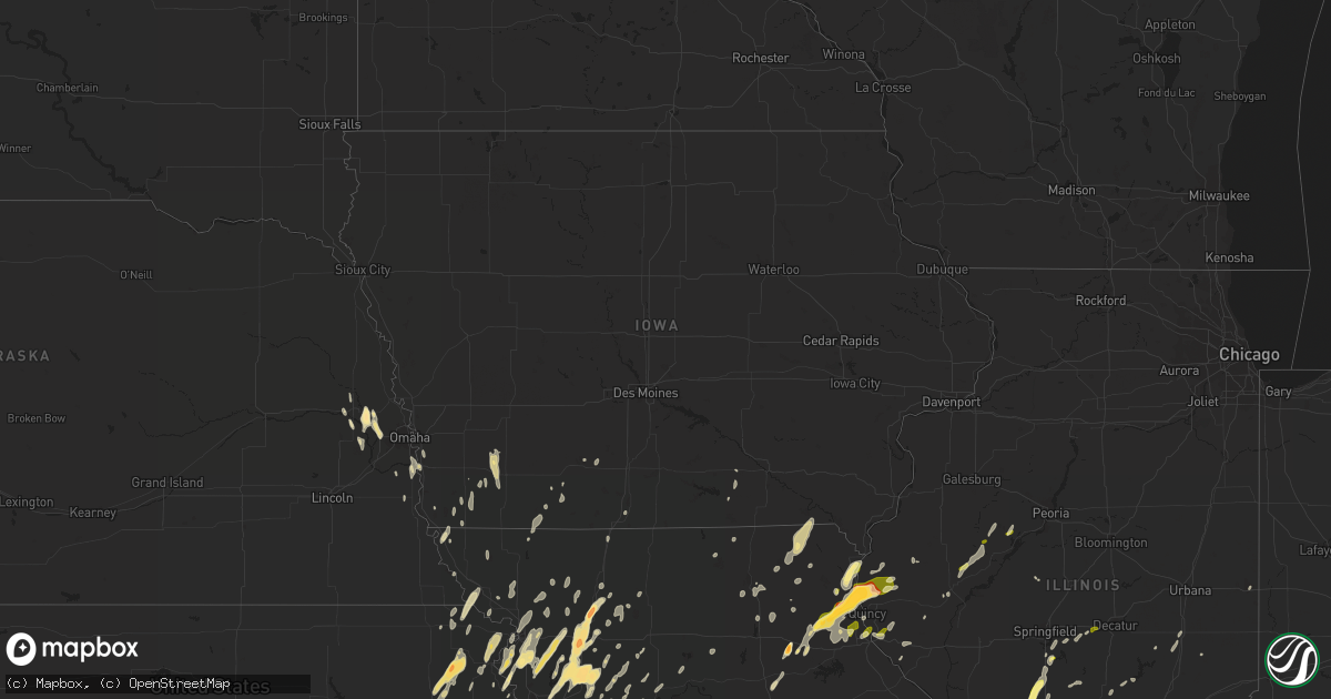 Hail map in Iowa on April 27, 2016