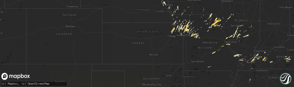 Hail map in Kansas on April 27, 2016