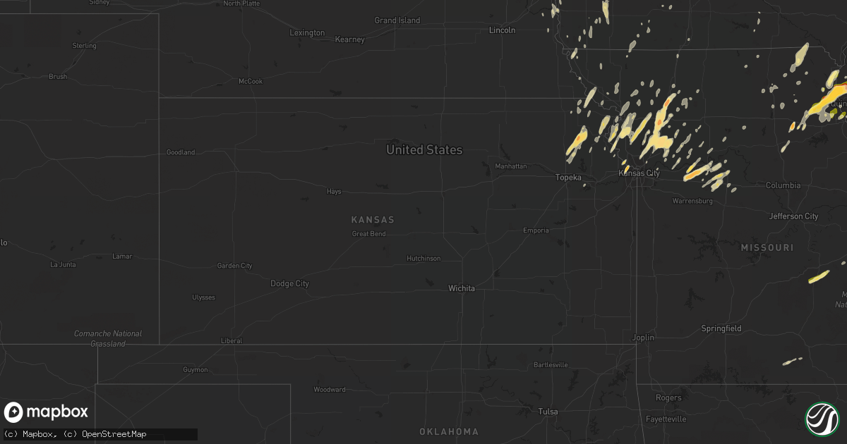 Hail map in Kansas on April 27, 2016