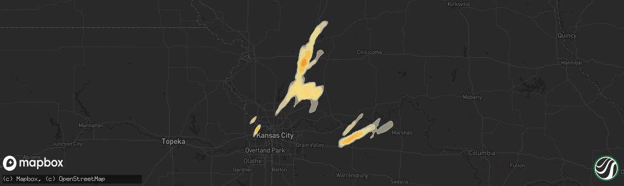 Hail map in Lawson, MO on April 27, 2016