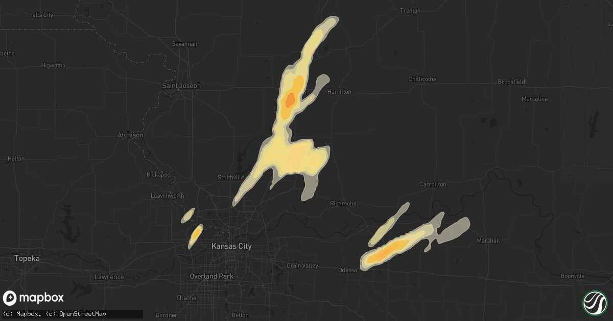 Hail map in Lawson, MO on April 27, 2016