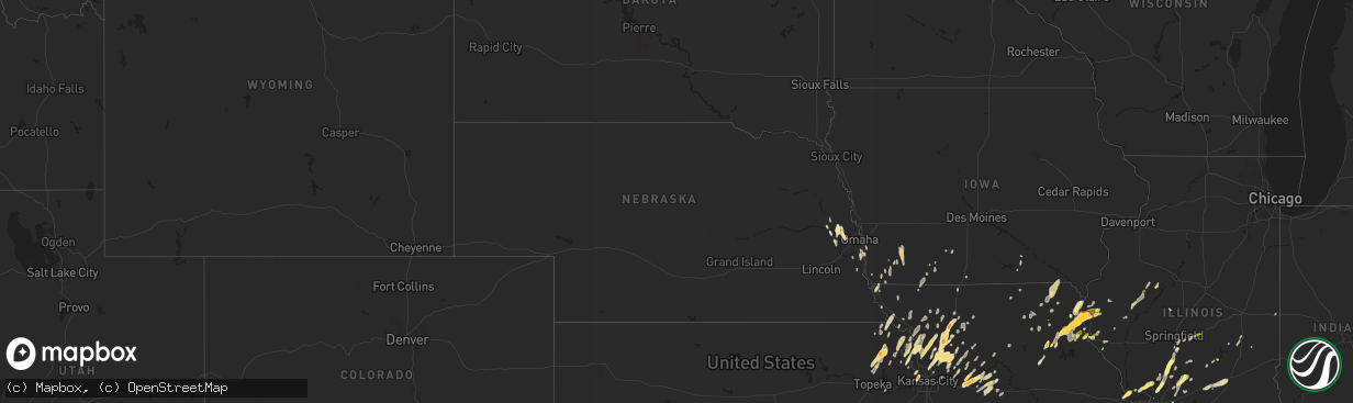 Hail map in Nebraska on April 27, 2016