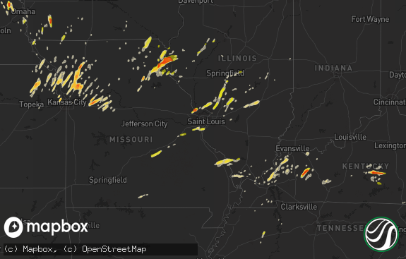 Hail map preview on 04-27-2016