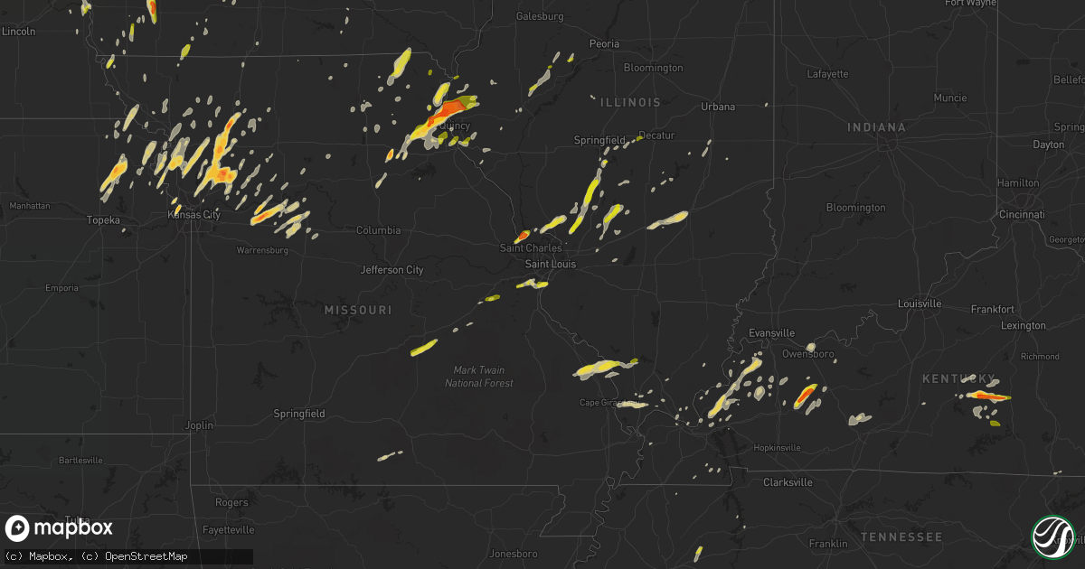 Hail map on April 27, 2016