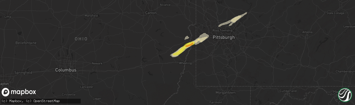 Hail map in Adena, OH on April 27, 2017