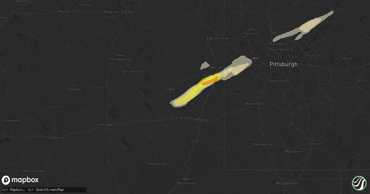 Hail map in Adena, OH on April 27, 2017