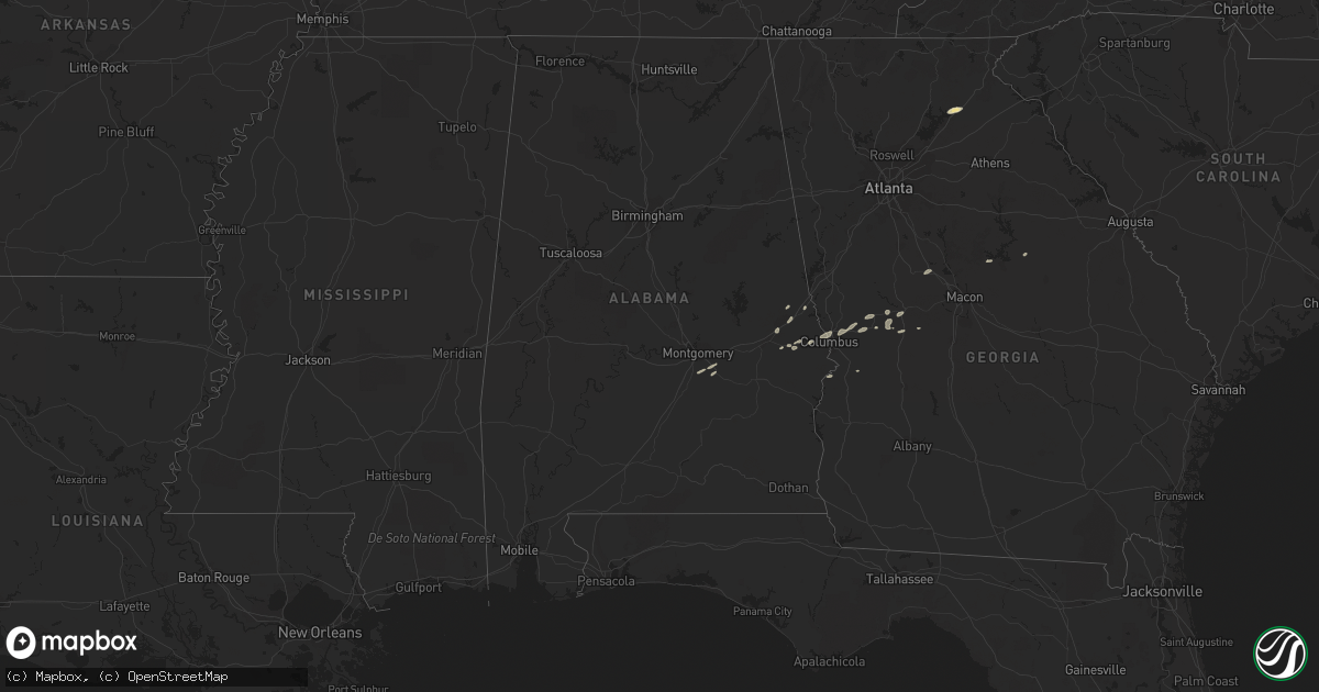 Hail map in Alabama on April 27, 2017