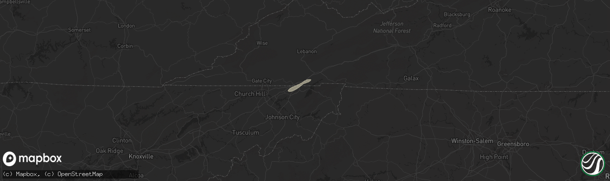 Hail map in Bristol, TN on April 27, 2017