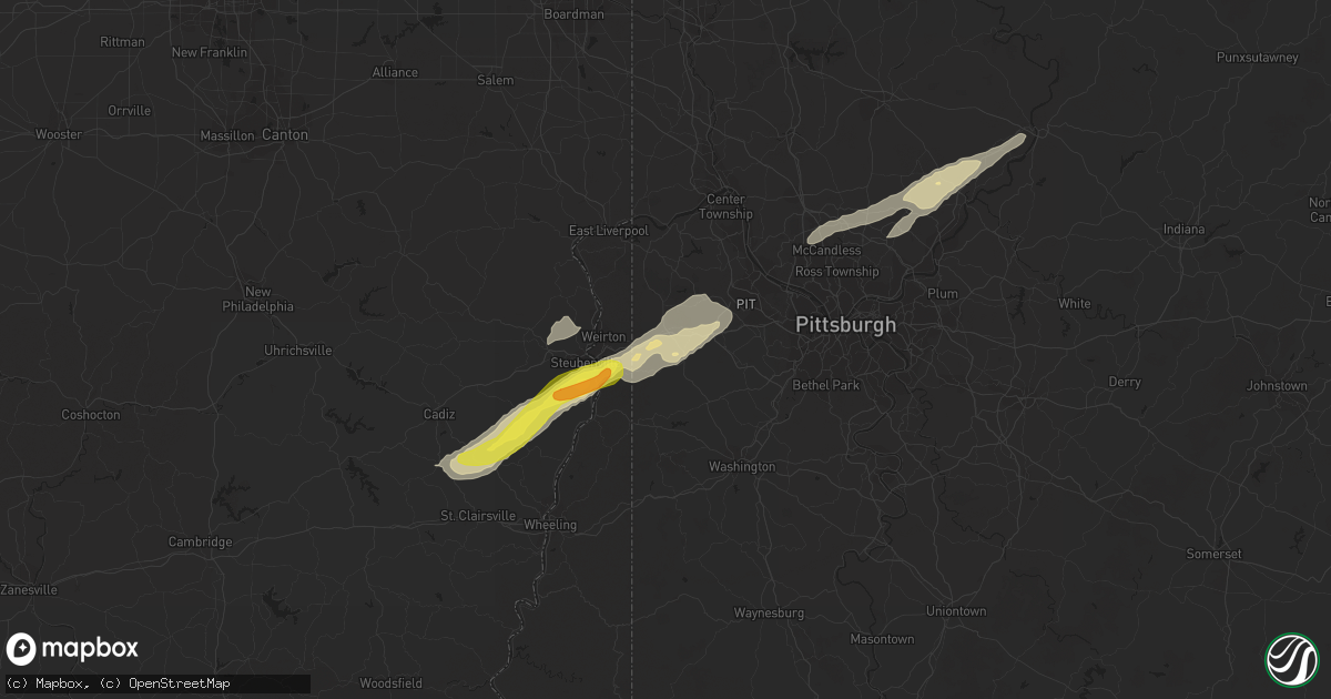 Hail map in Burgettstown, PA on April 27, 2017