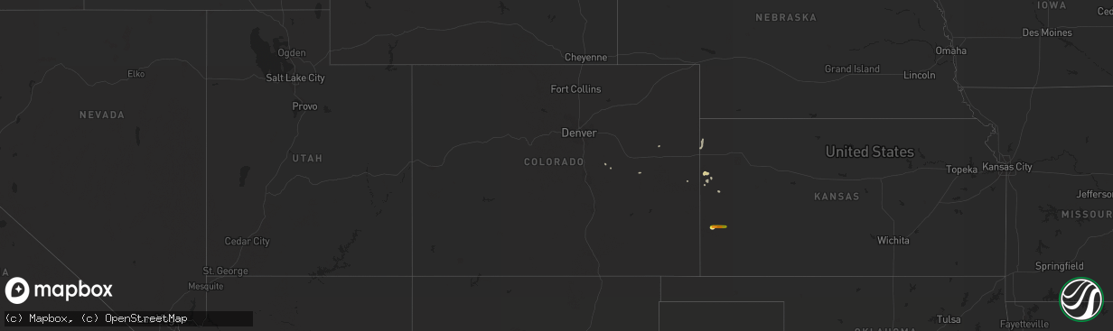 Hail map in Colorado on April 27, 2017