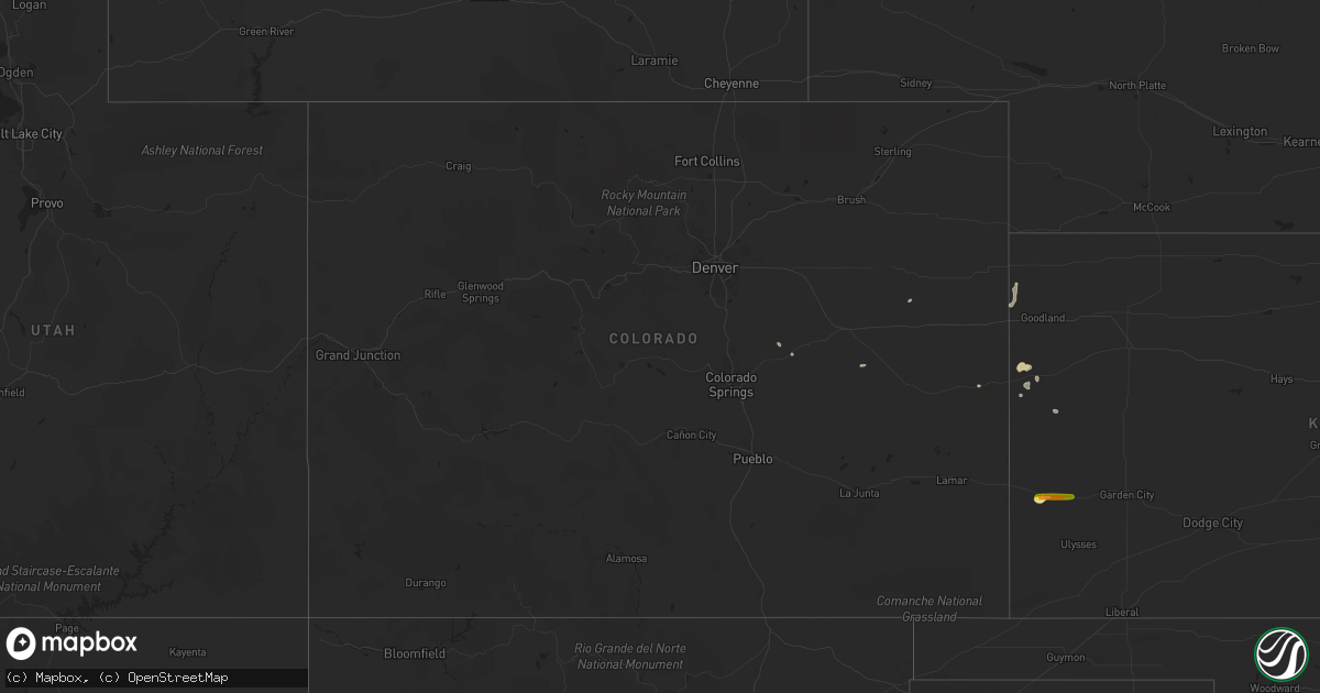 Hail map in Colorado on April 27, 2017