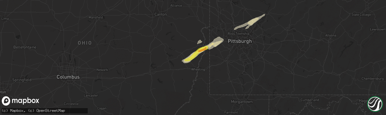 Hail map in Dillonvale, OH on April 27, 2017