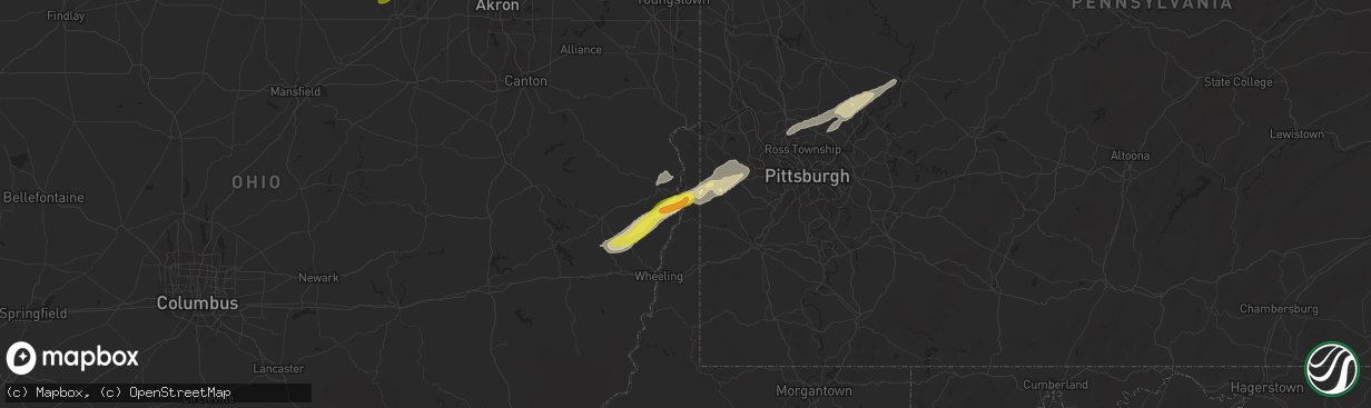 Hail map in Follansbee, WV on April 27, 2017