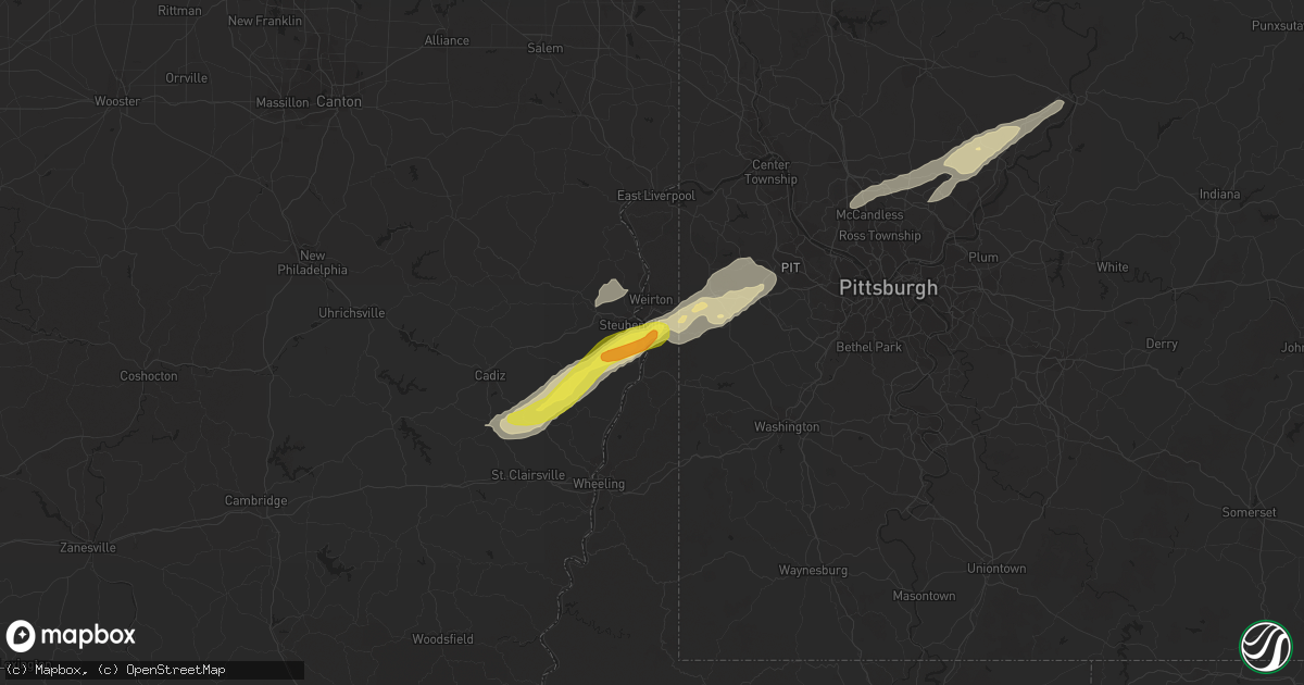 Hail map in Follansbee, WV on April 27, 2017