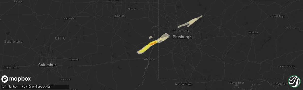 Hail map in Mingo Junction, OH on April 27, 2017