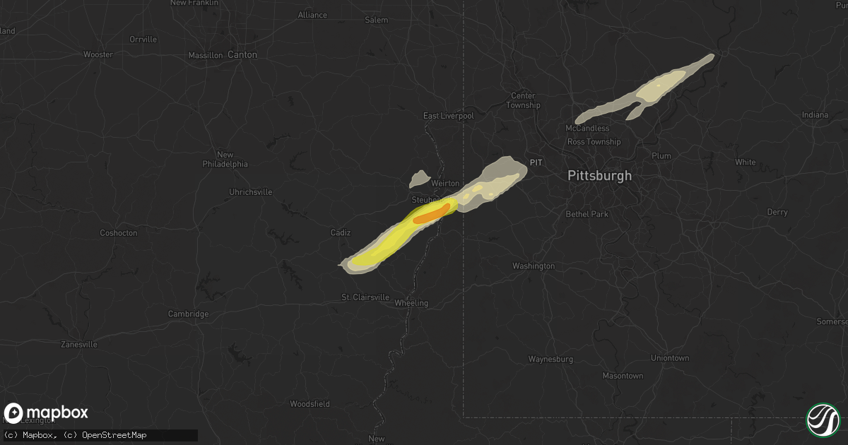 Hail map in Mingo Junction, OH on April 27, 2017