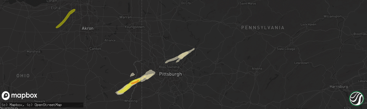 Hail map in Sarver, PA on April 27, 2017