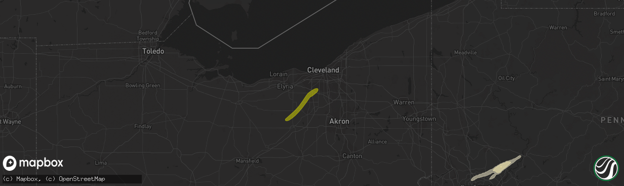 Hail map in Strongsville, OH on April 27, 2017