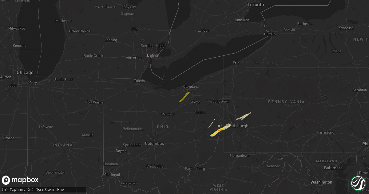 Hail map on April 27, 2017