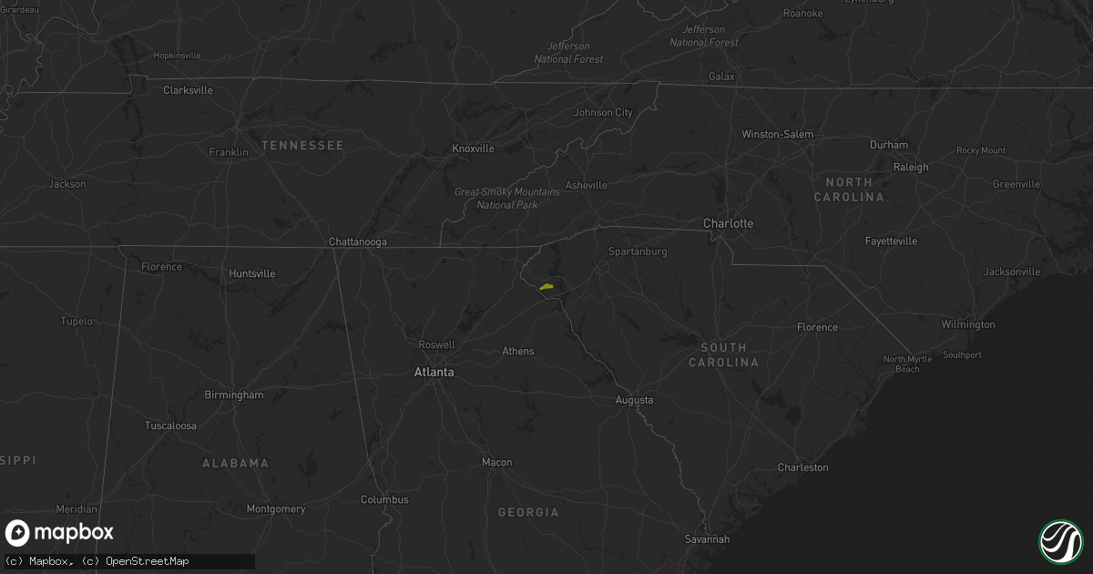 Hail map on April 27, 2018