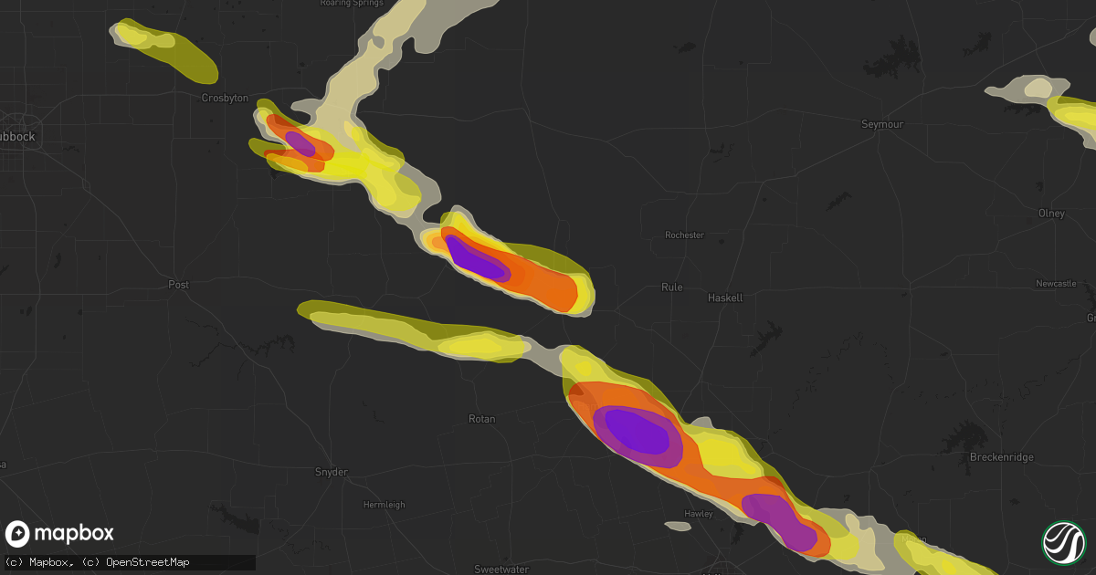 Hail map in Aspermont, TX on April 27, 2019