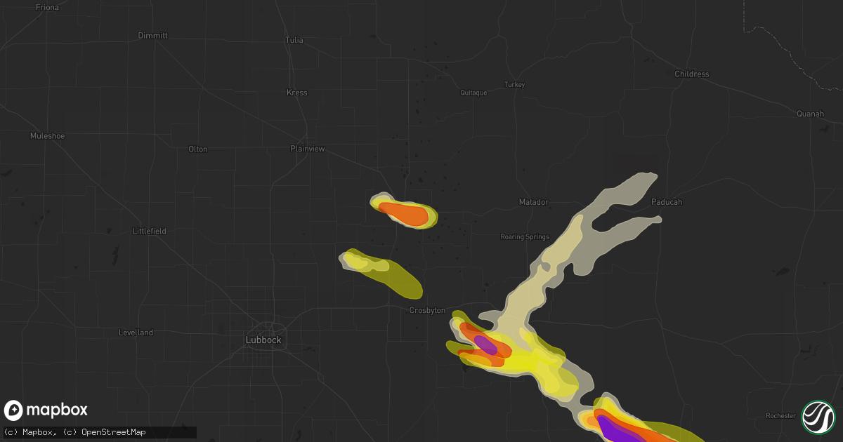 Hail map in Floydada, TX on April 27, 2019