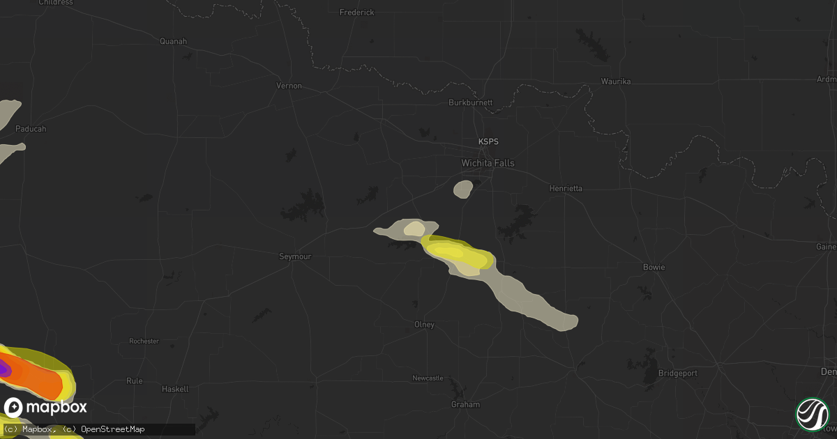 Hail map in Holliday, TX on April 27, 2019