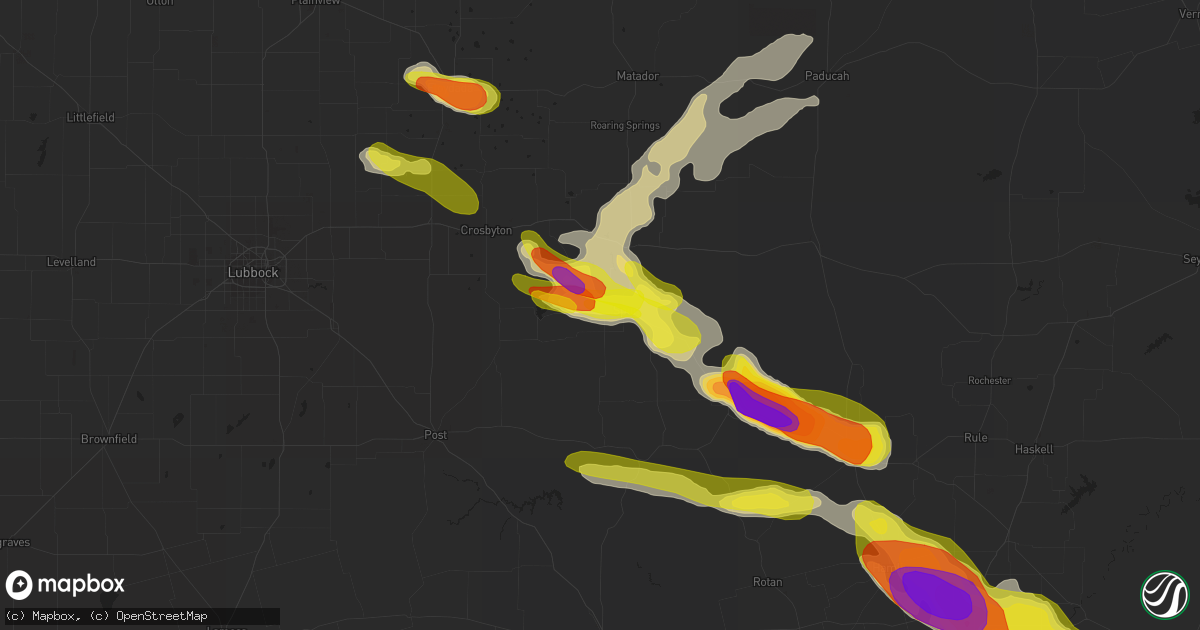 Hail map in Spur, TX on April 27, 2019