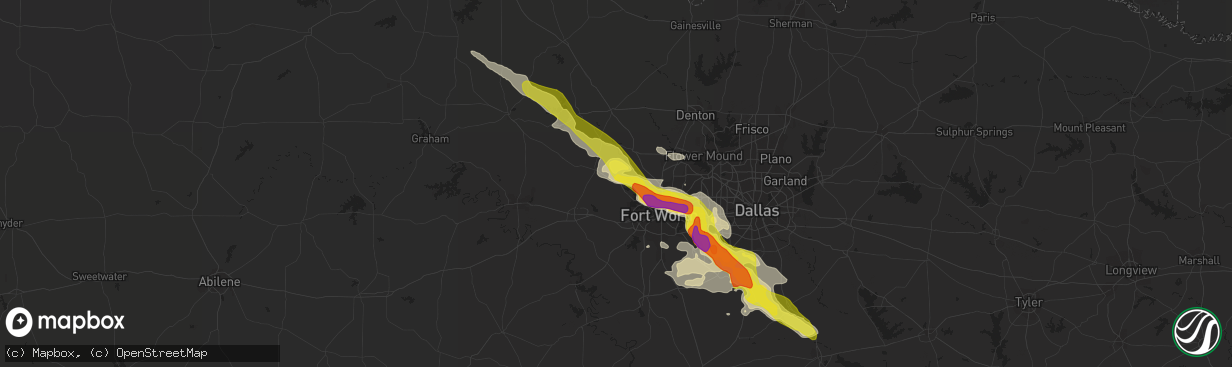 Hail map in Azle, TX on April 27, 2020