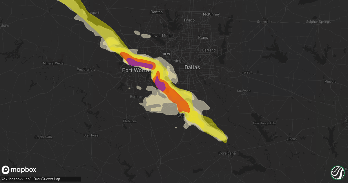 Hail map in Cedar Hill, TX on April 27, 2020